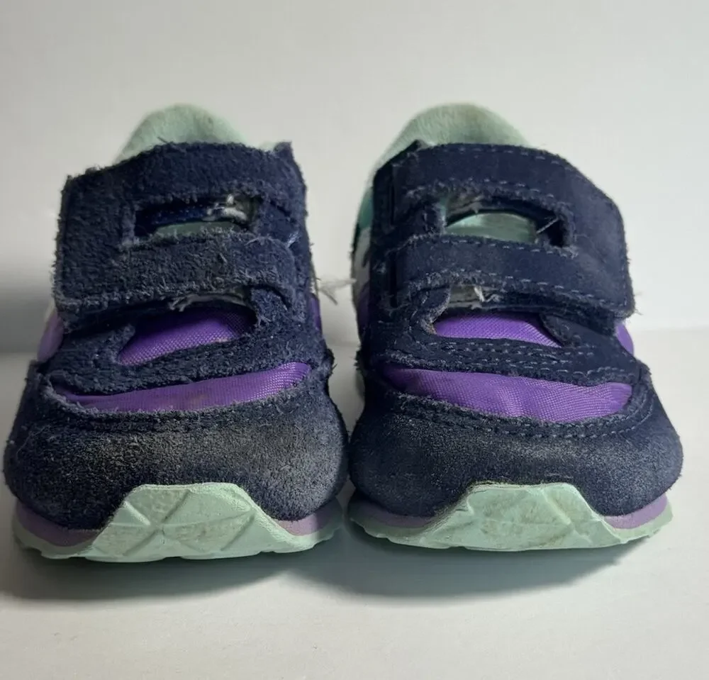 Saucony Jazz Hook Loop Toddler Sneakers Navy Purple Mint US 5 EU 21 Shoes